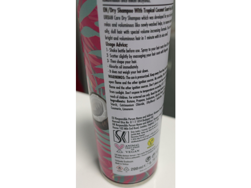 Urban Care Go Nuts Dry Shampoo, Coconut, 6.78 fl oz/200 mL