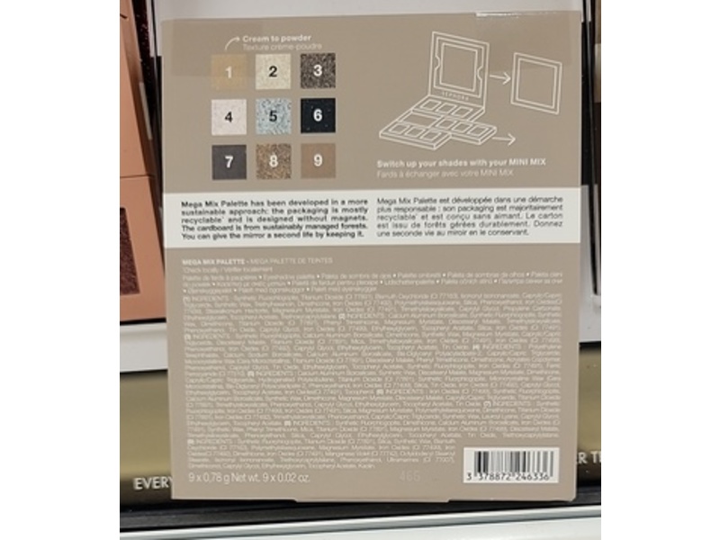 Sephora Mega Mix Eye Palette, Fearless Cool Nude, 0.02 oz/0.78 g