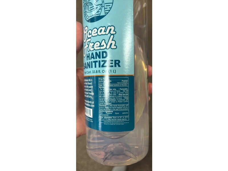 Bahama Bo's Hand Sanitizer, Ocean Fresh, 33.8 fl oz/1 L