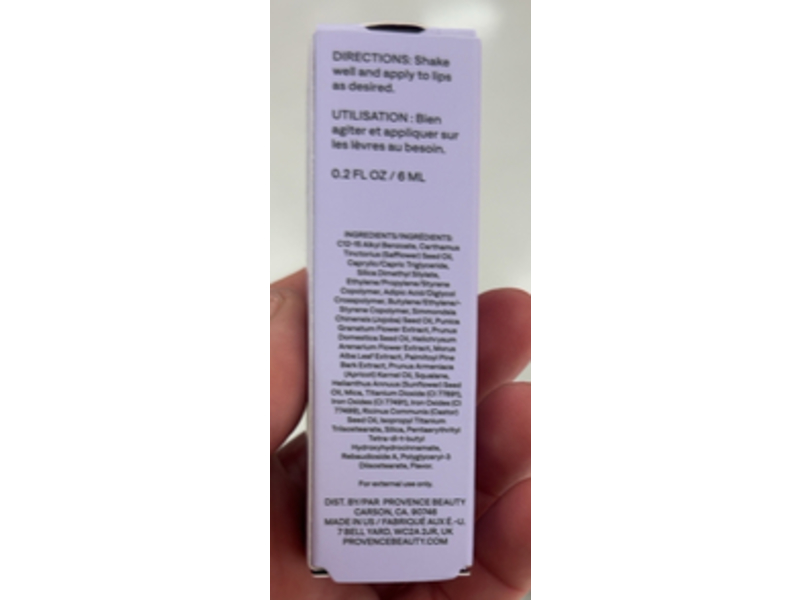 Provence Beauty Plum Merlot Lip Oil, Plum Merlot, 0.2 fl oz/6 mL