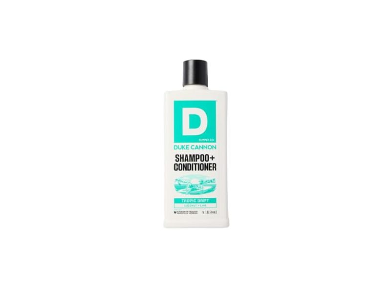 Duke Cannon Shampoo + Conditioner, Tropic Drift Coconut + Lime, 14 fl oz/414 mL