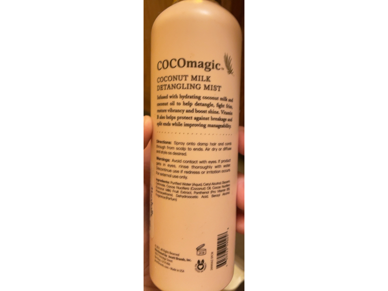 Cocomagic Coconut Milk Detangling Mist, Coconut oil, 8 fl oz/236 mL