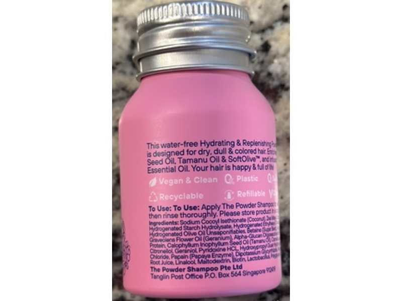 The Powder Shampoo Hydrating Shampoo, Camellia & Geranium, 0.70 oz/20 g