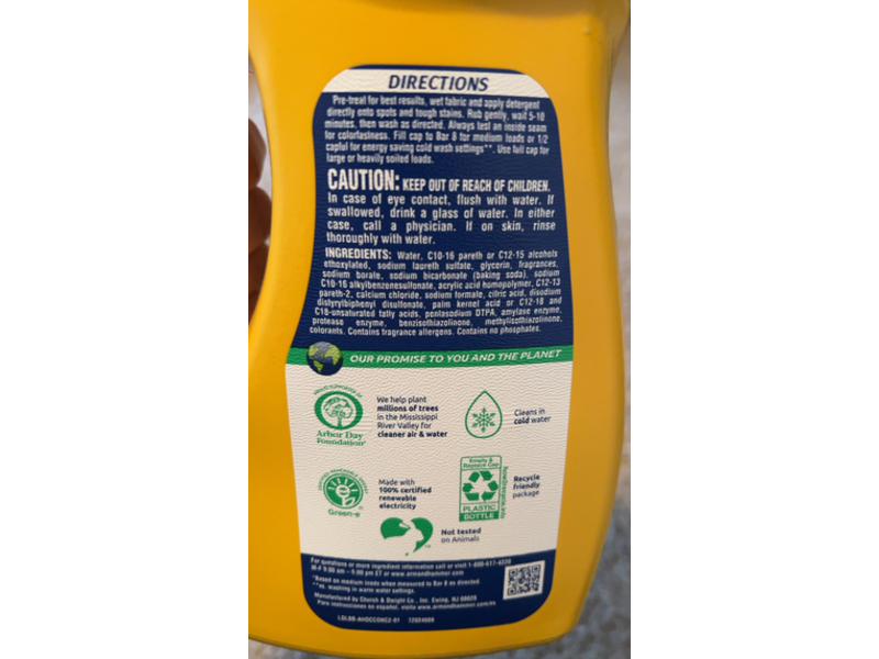 Arm & Hammer Plus OxiClean with Odor Blasters Liquid Laundry Detergent, Fresh Burst, 45 Loads 5 fl oz/1.34 L