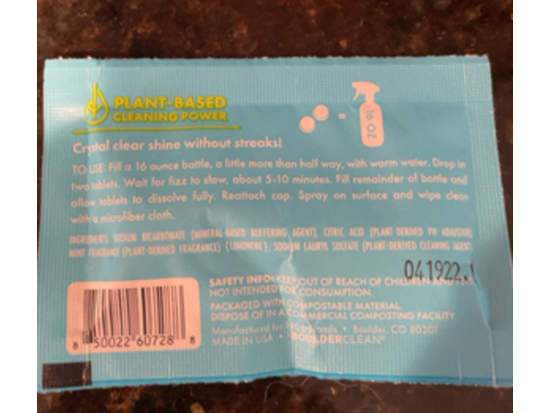 Boulder Clean Glass + Surface, Crisp Mint, 0.18 oz/5 g, 2 Count