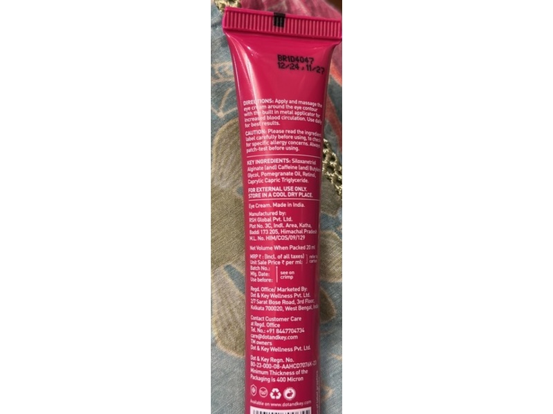Dot & Key Pomegranate Youth Retinol + Caffeine Eye Cream, 20 mL