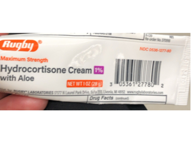 Rugby Maximum Strength Fast Itch Relief Hydrocortisone Cream 1%, Aloe, 1 oz/28 g