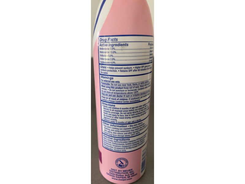 Meijer Baby Continous Spray Sunscreen, SPF 50, 6 fl oz/177 mL