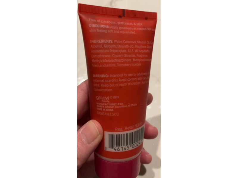 Groovi Beauty Hand Cream, Pleasant Plum, 3 fl oz/88.72 mL