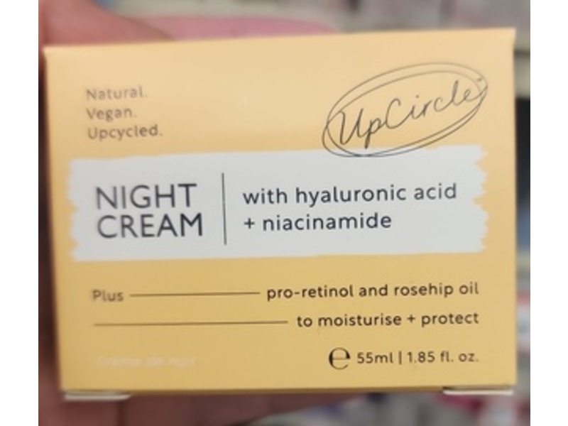 Upcircle Night Cream, Hyaluronic Acid, 1.85 fl oz/55 mL