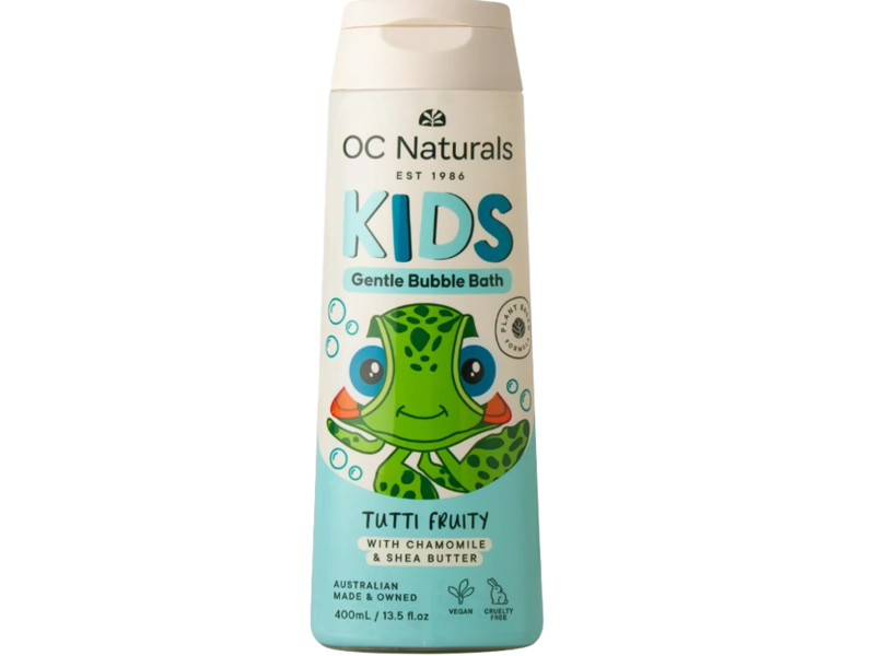 OC Naturals Kids Gentle Bubble Bath, Tutti Fruity, Chamomile & Shea Butter, 13.5 fl oz/400 mL