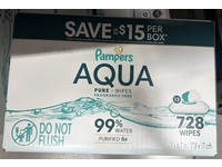 Pampers Aqua Pure Wipes, Fragrance Free, 728 Count - thumbnail 2