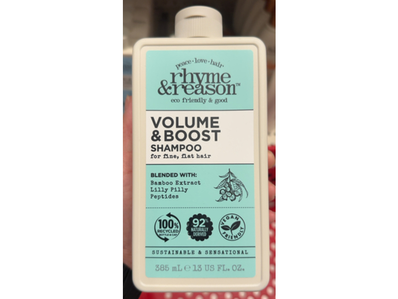 Rhyme & Reason Volume & Boost Shampoo, Bamboo Extract, Lilly Pilly, Peptides, 13 fl oz/385 mL, Pack Of 2