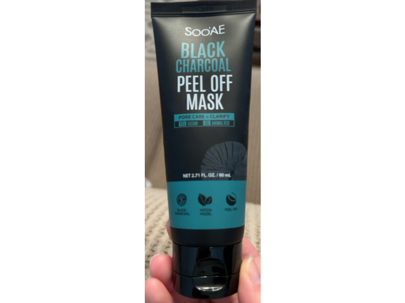 SooAE Peel Off Mask, Black Charcoal, 2.71 fl oz/80 mL