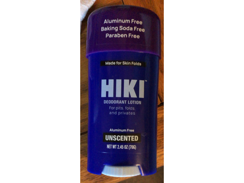 Hiki Deodorant Lotion, Unscented, Aluminium Free, 2.45 oz/70 g