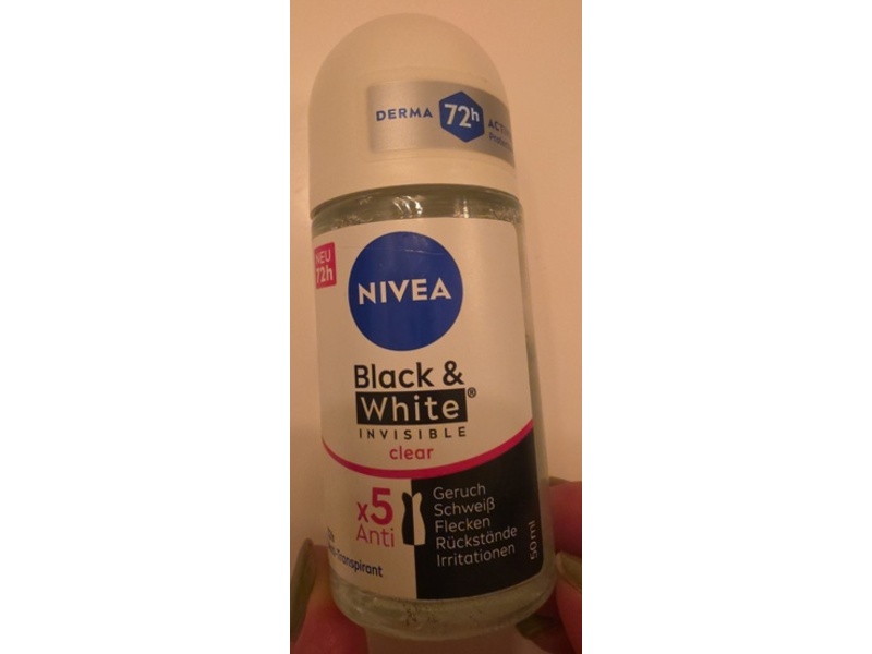 Nivea Black & White Invisible Anti Transpirant, Clear, 50 mL