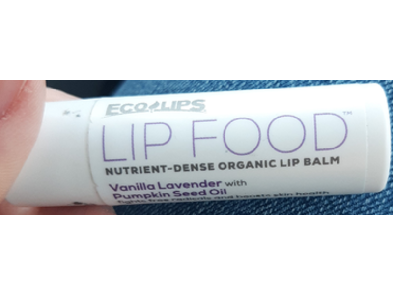 Eco Lip Food Nutrient-Dense Organic Lip Balm, Vanilla Lavender, Pumpkin Seed Oil, 0.15 oz/4.25 g