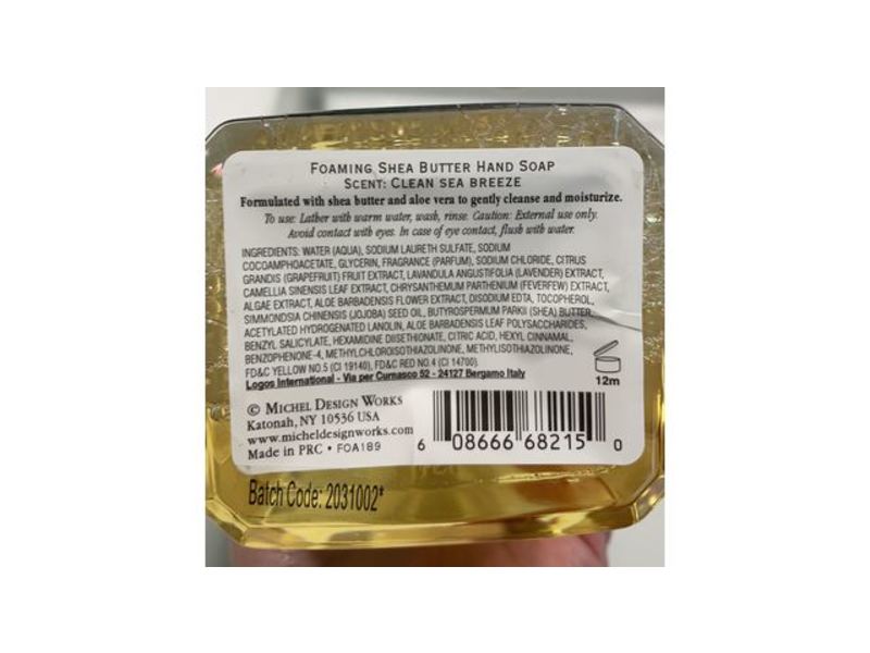 Michel Design Works Foaming Shea Butter Hand Soap, Beach, 17.8 fl oz/530 mL