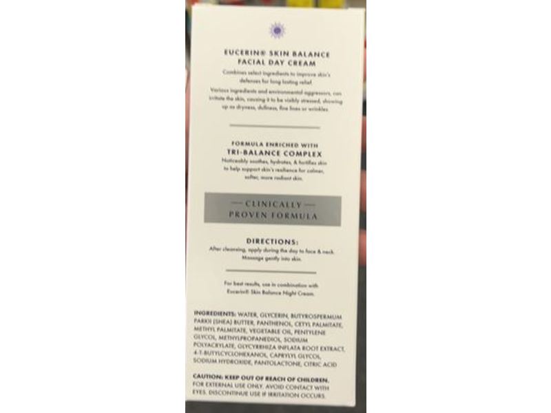 Eucerin Skin Balance Facial Day Cream, Tri-Balance Complex, 1.7 oz/48 g