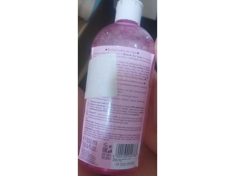 Bielenda Eco Sorbet Moisturizing & Soothing Micellar Water, Raspberry, 500 mL