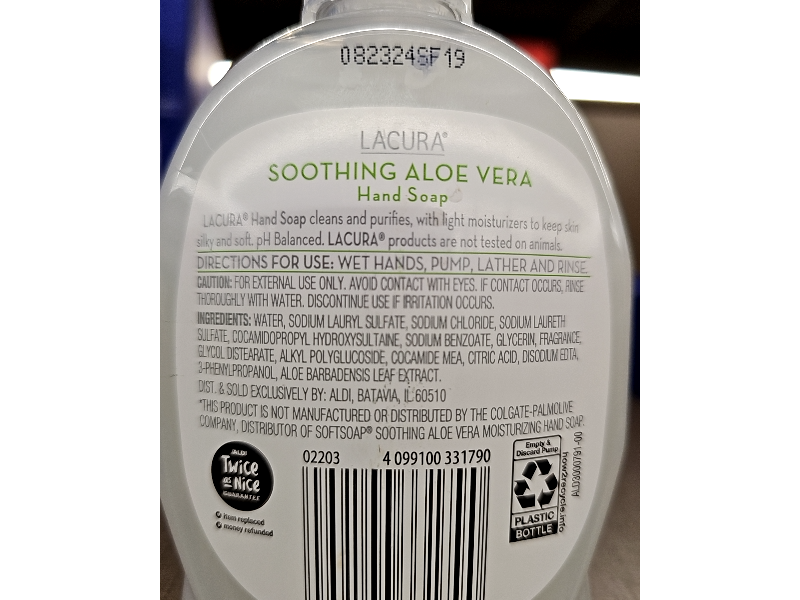 Lacura Soothing Aloe Vera Hand Soap, 7.5 fl oz/221 mL