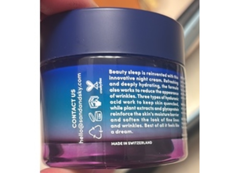 Sand & Sky Renewing Night Cream, Tasmanian Spring Water + Hyaluronic Acids + Glycoprotein, 2.12 oz/60 g