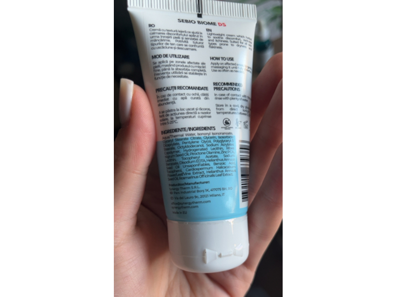 Synergy Therm Sebio Biome Ds Soothing Cream, 1.69 fl oz/50 mL