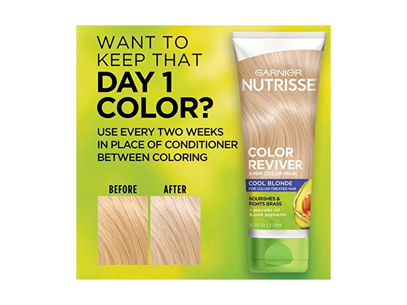 Garnier Nutrisse Color Reviver Color Mask, Cool Blonde, 4.2 fl oz/125 mL