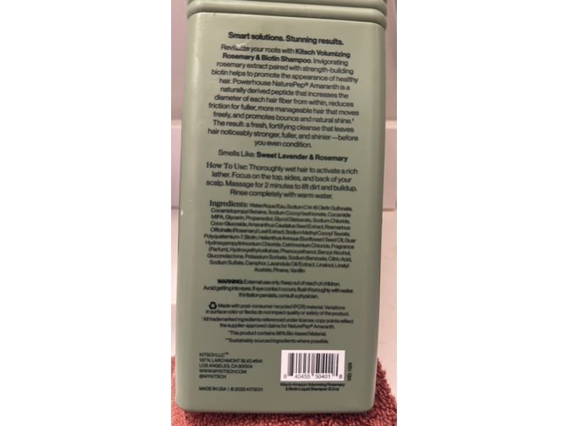 Kitsch Volumizing Shampoo, Rosemary & Biotin, 12.3 fl oz/364 mL