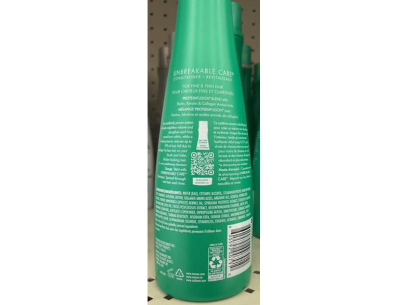 Nexxus Unbreakable Care Thickening Conditioner, Keratin, Collagen, Amino Acids, 13.5 fl oz/400 mL