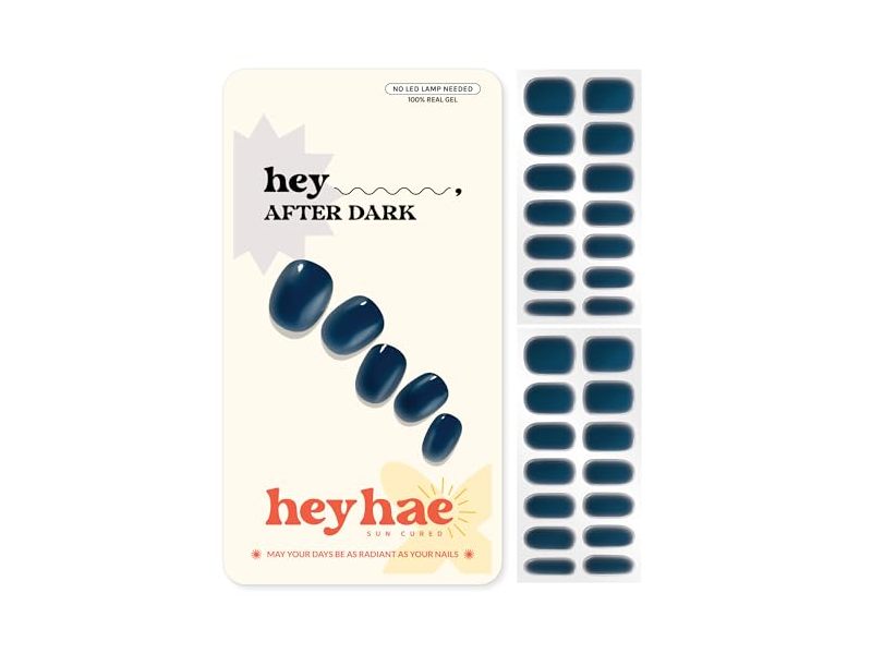 Heyhae Sun Cured Nail Strips, Hey After Dark, 28 Count