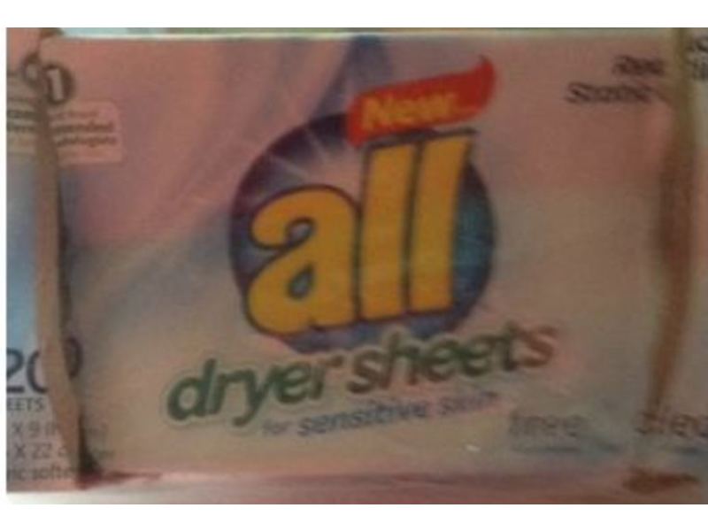 All Dryer Sheets For Sensitive Skin, Free & Clear, 120 Count