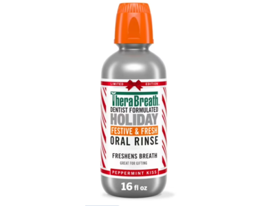 TheraBreath Oral Rinse, Peppermint Kiss, 16 fl oz/473 mL