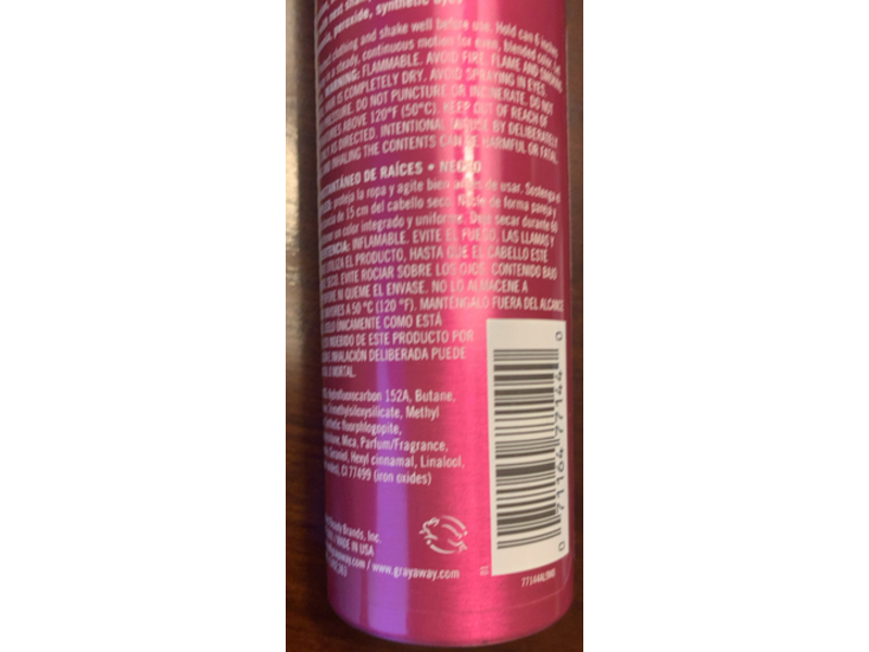 Everpro Gray Away Instant Root Cover Up Temporary Hair Color Spray, Black, 1.5 oz/42.5 g