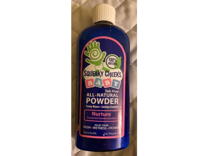 Squeaky Cheeks Baby All-Natural Powder, Nurture Unscented, 5 oz/142 g