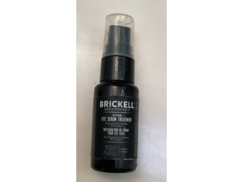 Brickell Men's Restoring Eye Serum Treatment, Hyaluronic Acid+Peptides & Vitamin C, 0.65 oz/19 mL