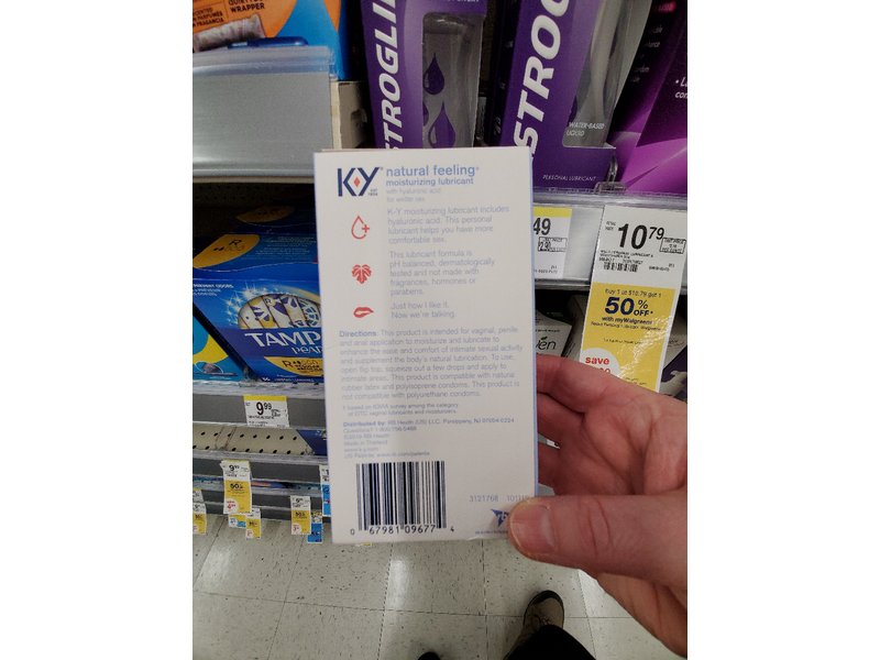 K-Y Natural Feeling Lubricant with Hyaluronic Acid, 1.69 Fl Oz Ingredients  and Reviews