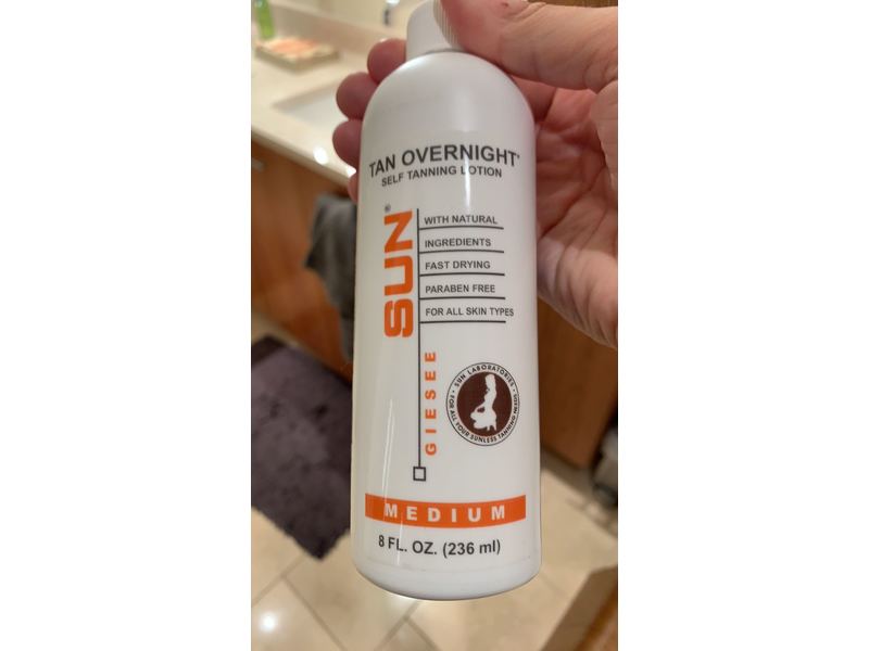 Sun Laboratories Sunless Tanning Lotion Tan Overnight 8 fl oz Medium to Dark Tan for All Skin Types