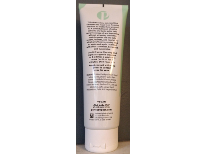Perfectly Posh Right Back At Ya Skin Resetting Two-In-One Cleanser/Mask, 4 oz/113 g