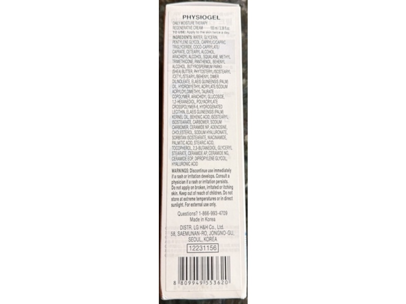 Physiogel Daily Moisture Therapy Regenerating Cream, 3.38 fl oz/100 mL