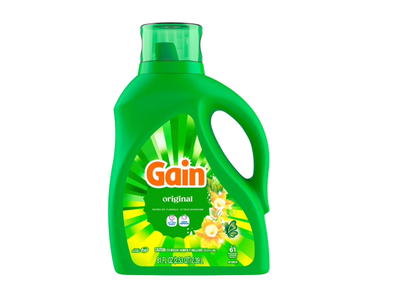 Gain Original Liquid Laundry Detergent, Florals & Citrus Sunshine, 61 Loads, 81 fl oz/2.39 L