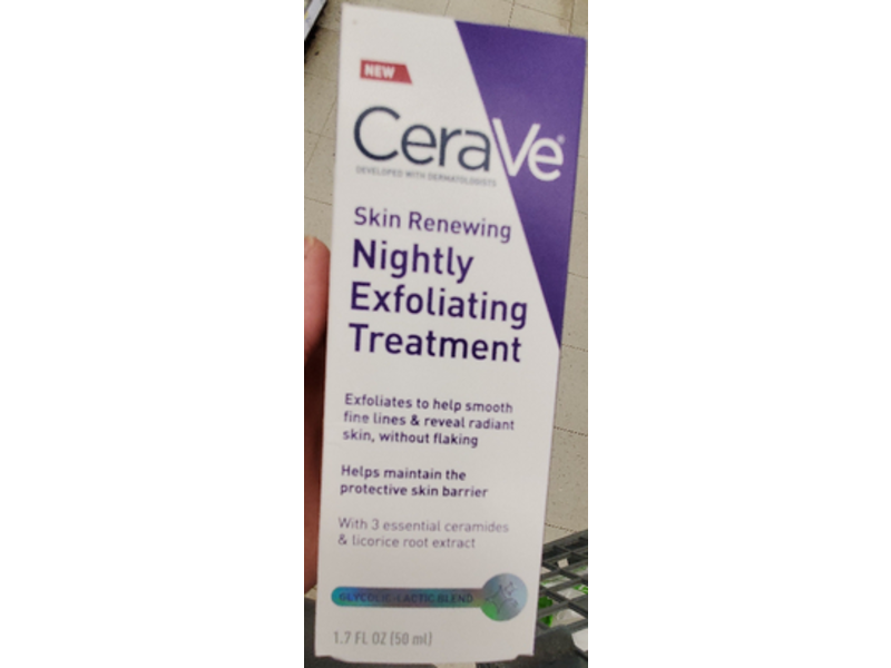 CeraVe Nightly Exfoliating Treatment, Skin Renewing, 1.7 fl oz/50 mL