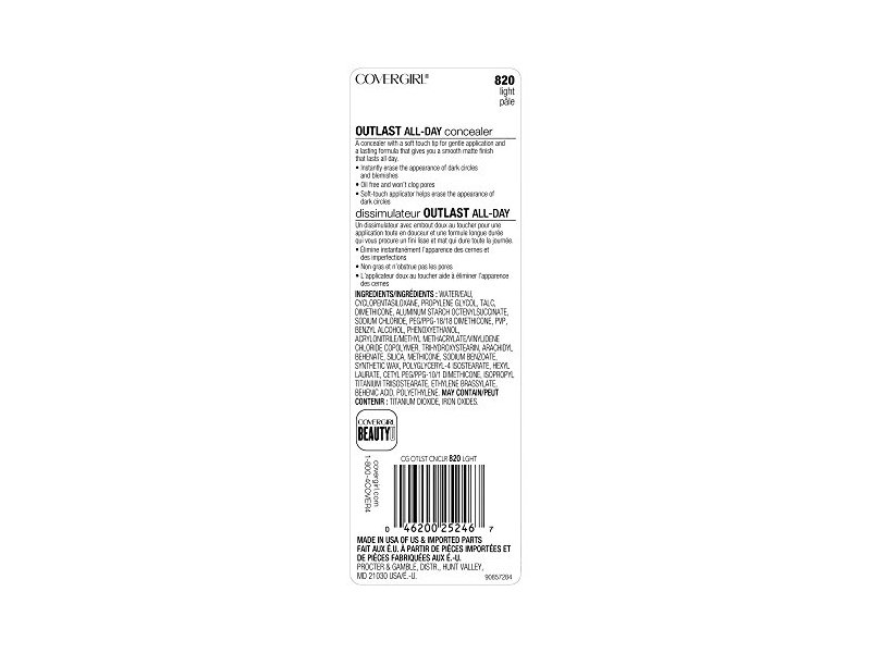 CoverGirl Outlast All-Day Soft Touch Concealer, Light, 0.33 Fluid Ounce