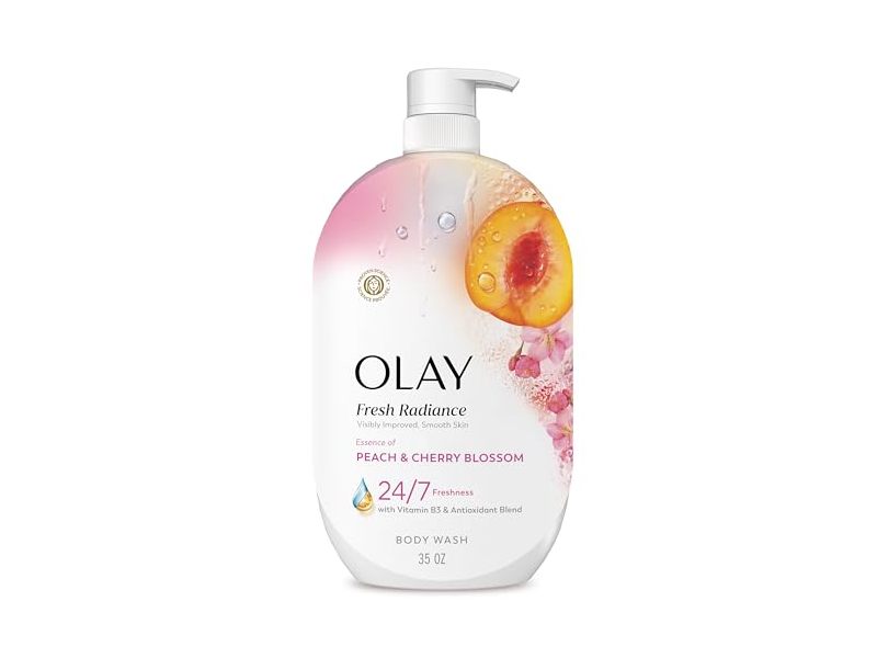 Olay Fresh Radiance Body Wash, Peach & Cherry Blossom Scent, 35 fl oz/1.03 L