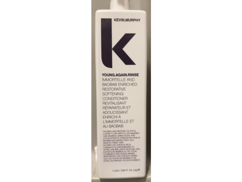 Kevin.Murphy Young Again Rinse Restorative Softening Conditioner, Immortelle & Baobab Enriched, 33.8 fl oz/1 L