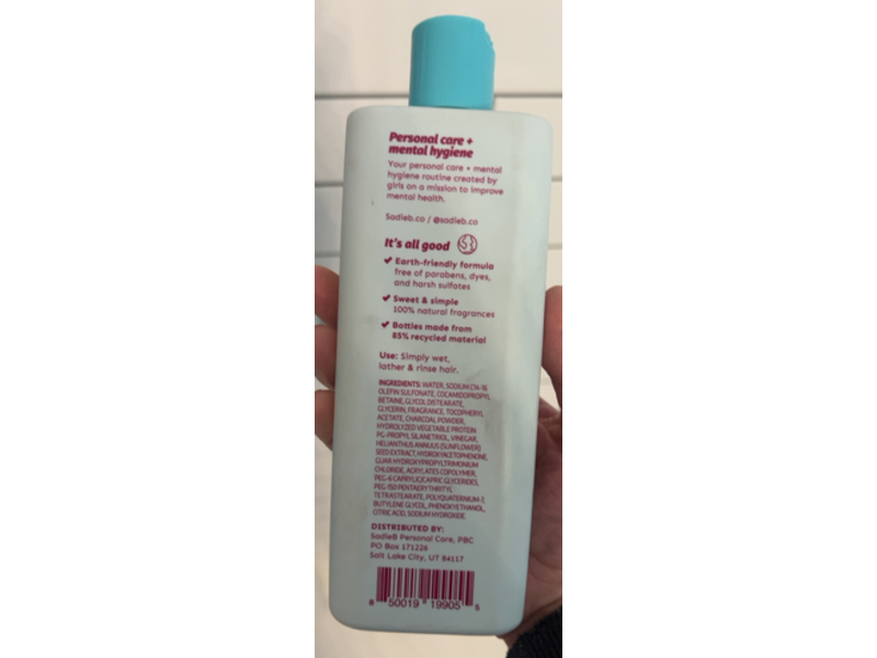 Sadieb Athlete Shampoo, Vanilla Mint, 10 fl oz/296 mL