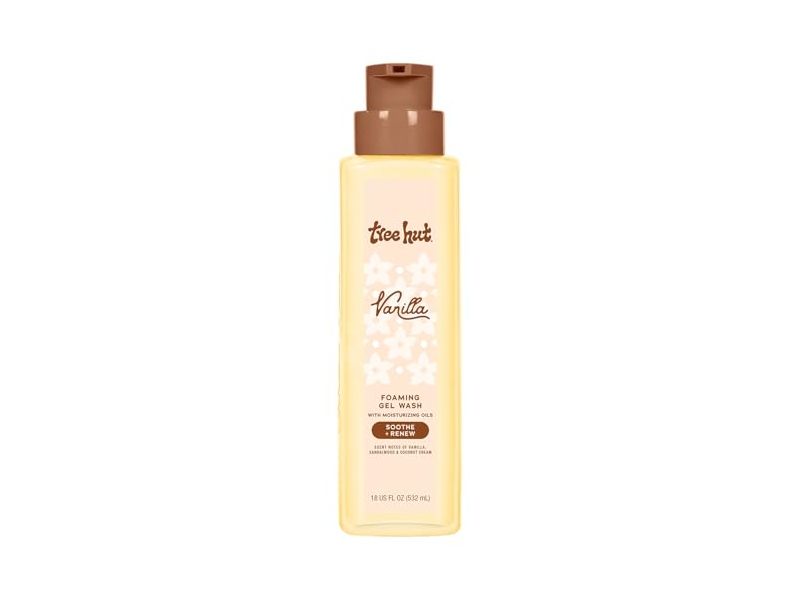 Tree Hut Foaming Gel Wash, Vanilla, 18 fl oz/532 mL