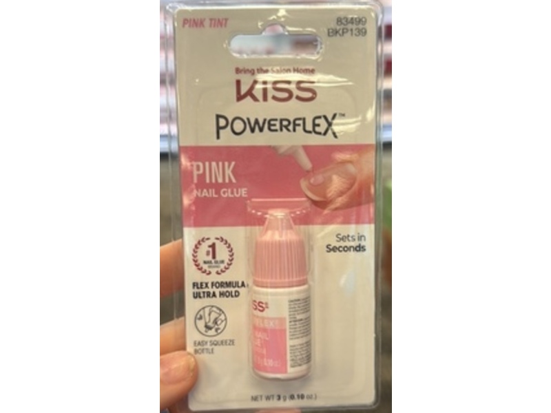 Kiss Powerflex Nail Glue, Pink Tint, 0.10 oz/3 g