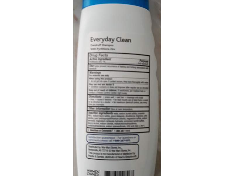 Equate Everyday Clean Dandruff Shampoo With Pyrithlone Zinc
