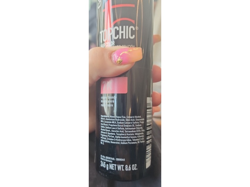 Goldwell Topchic Permanent Hair Color Coloration, Warm Reds 7K, 8.6 oz/245 g